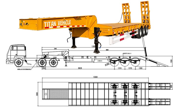 40 Feet Semi Low Bed Trailer for Sale in Djibouti