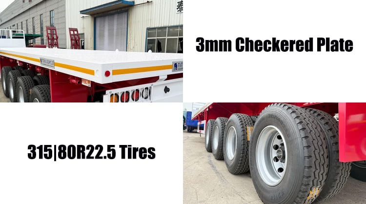 4 Axle Semi Flatbed Trailer Price for Sale in Djibouti Djtdj