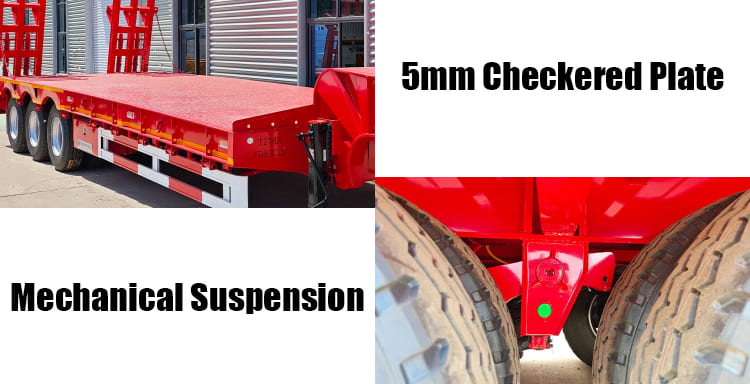 3 Axle Low Bed Truck Trailer Price for Sale in Djibouti